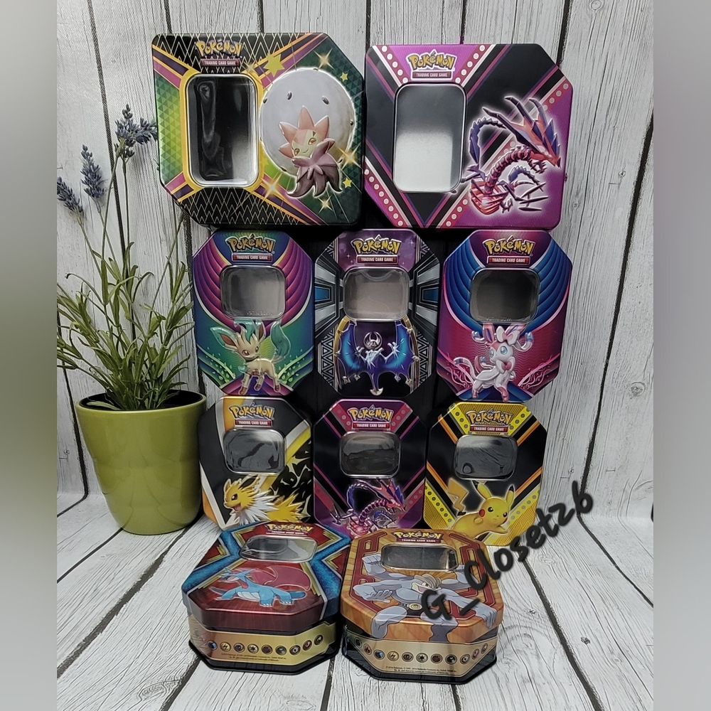 Lot of 10 Pokemon Vibrant Collectible Tin Assortment